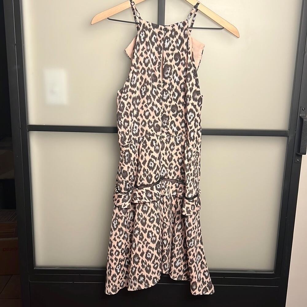 Adelyn Rae Cheetah Ruffle Dress Size Small - Picture 2 of 7